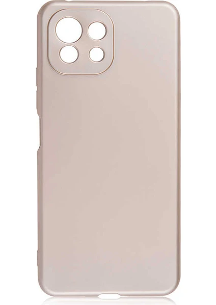 Case 4U Xiaomi Mi 11 Lite Kılıf Klasik Mat Renkli Yumuşak Premier Silikon Altın