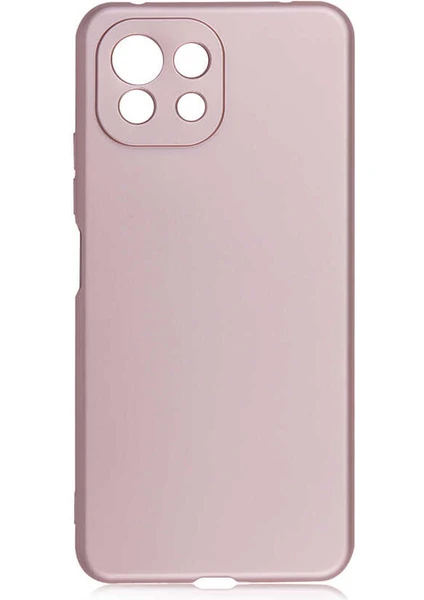 Case 4U Xiaomi Mi 11 Lite Kılıf Klasik Mat Renkli Yumuşak Premier Silikon Rose Gold