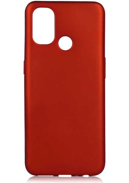 Case 4U One Plus Nord N100 Kılıf Klasik Mat Renkli Yumuşak Premier Silikon Kırmızı