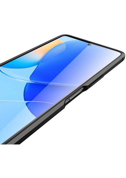 Huawei Nova 9 SE Kılıf Rugan Armor Deri Görünümlü Yüksek Kalite Silikon Niss Siyah