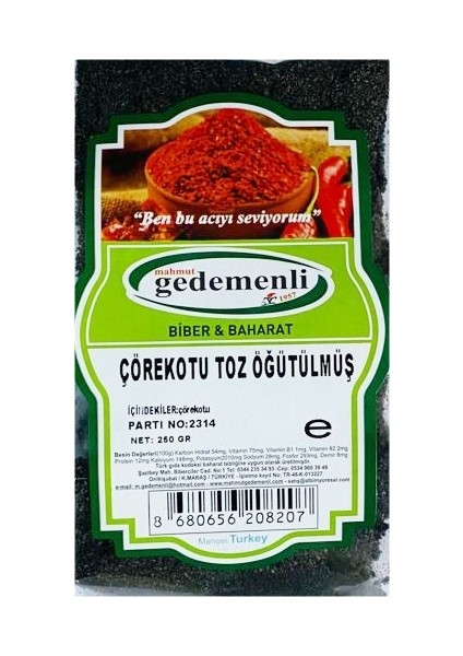 Çörekotu Toz Öğütülmüş 250 gr