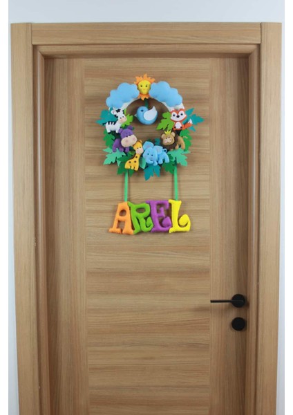 Arel Isimli Safari Hastane Bebek Odası Kapı Süsü