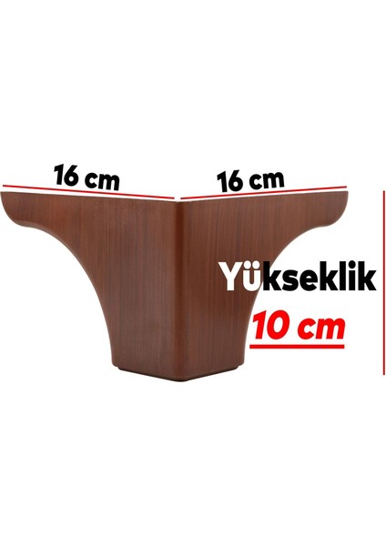 Lüks Mobilya Kanepe Sehpa Puf Koltuk Ayağı 10 cm Kahverengi Ahşap Desenli Baza Ayak indirimleri