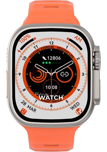 Watch Dt 8 Ultra Plus 49 mm Gümüş Akıllı Saat Iphone ve Android Tüm Telefonlara Uyumlu
