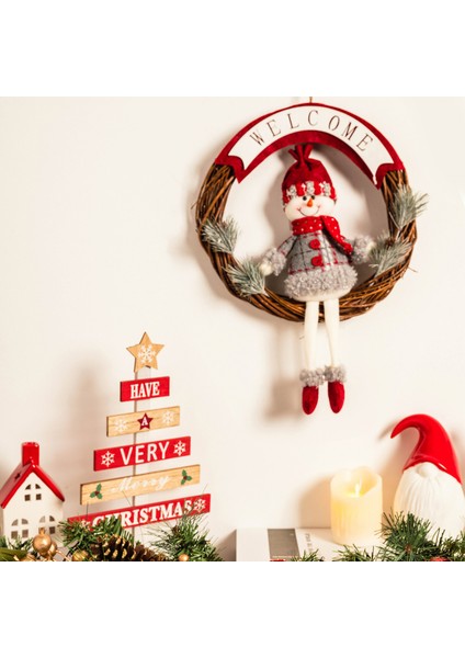 New Year Yeni Yıl Snowman Kapı Süsü 45 cm modelleri