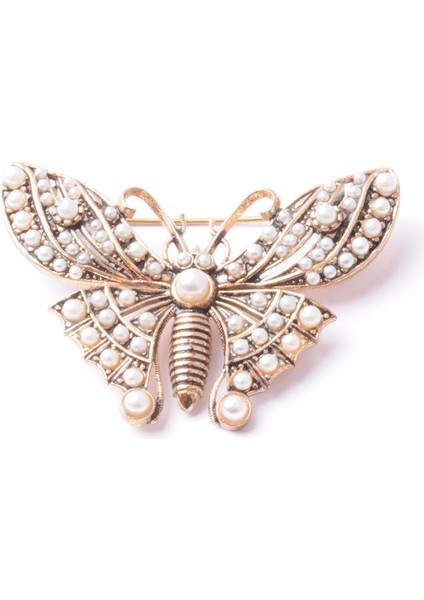 Broş Fıgurlu Otantık Desenli Bronz Kristal Taşli fiyatları