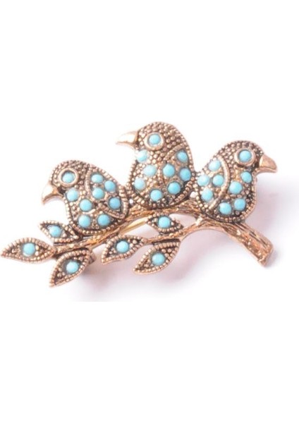 Broş Fıgurlu Otantık Desenli Bronz Kristal Taşli fiyatları