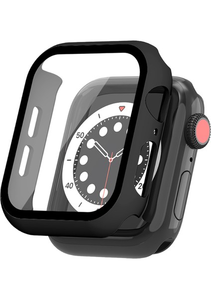 Deilmi Apple Watch 7 8 Mika Siyah 41 mm Uyumlu 360 Tam Koruma Silikon Akıllı Saat Ekran Koruyucu