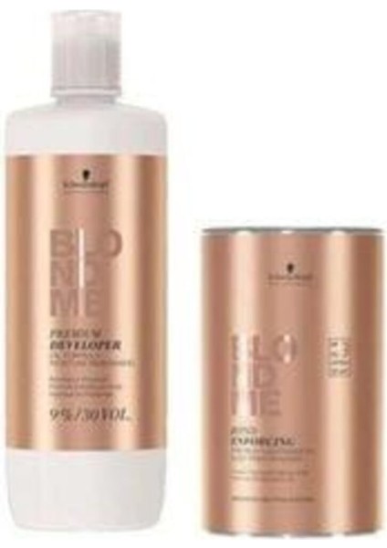 Blondme Premium Lift+9 Açıcı 450 G + Oksidan %9 30 Volume 1000 ml