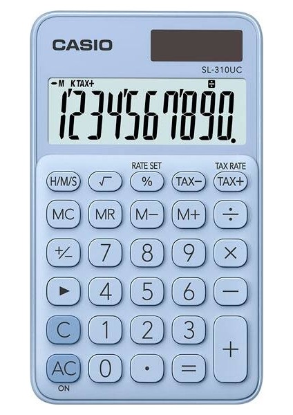 SL-310UC-LB Cep Tipi 10 Hane Açık Mavi Hesap Makinesi