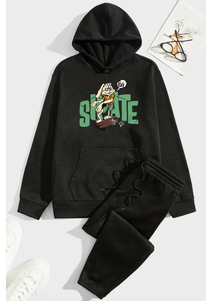 Unisex All Day Rabbit Baskılı Eşofman Takımı