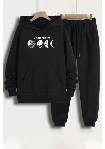 Unisex Moon Phases Baskılı Eşofman Takımı