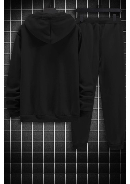 Unisex Göğüs Dikey Baskılı Eşofman Takımı