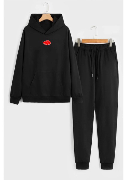 Unisex Ninja Akatsuki Baskılı Eşofman Takımı