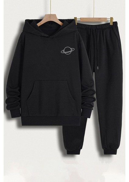 Unisex Saturn Baskılı Eşofman Takımı