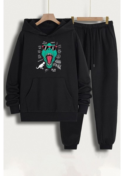 Unisex T - Rex Baskılı Eşofman Takımı