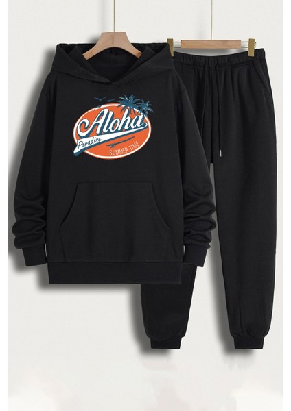 Unisex Aloha Baskılı Eşofman Takımı