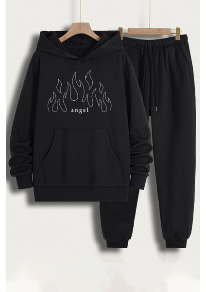 Unisex White Angel Baskılı Eşofman Takımı