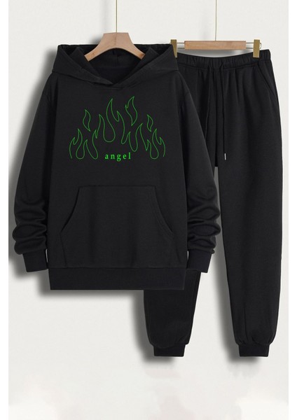 Unisex Green Angel Baskılı Eşofman Takımı