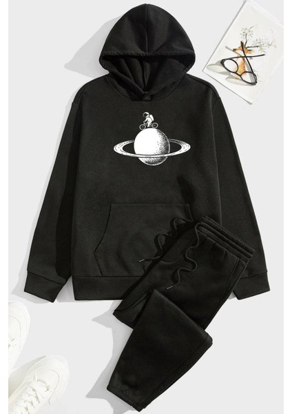 Unisex Astronaut Rides Baskılı Eşofman Takımı