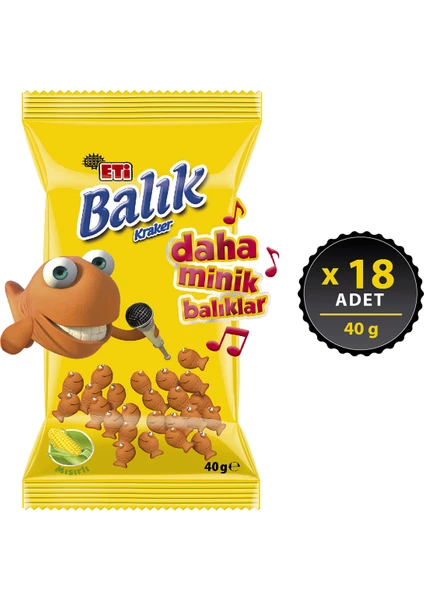 Mini Mısırlı Balık Kraker 40 g x 18 Adet