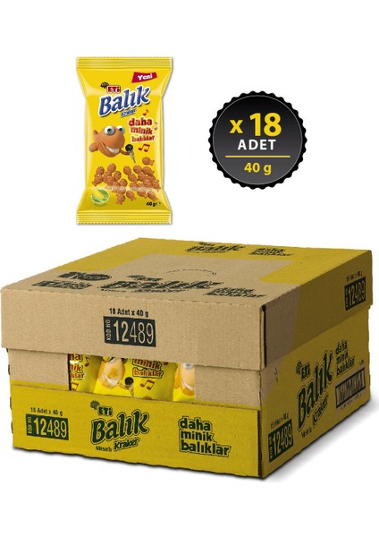 Mini Mısırlı Balık Kraker 40 g x 18 Adet