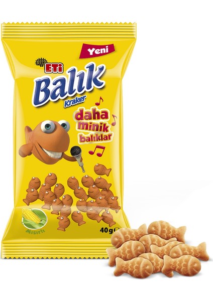 Mini Mısırlı Balık Kraker 40 g x 18 Adet