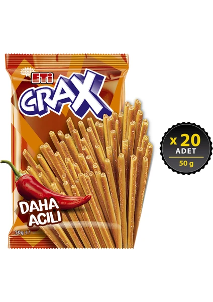 Crax Acılı Çubuk Kraker 50 g x 20 Adet