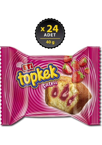 Topkek Çilekli Kek 40 g x 24 Adet