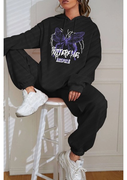 Unisex Butterfly Baskılı Eşofman Takımı