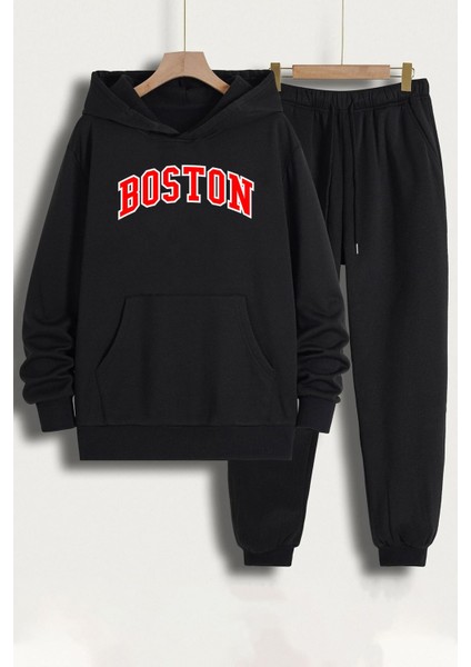 Unisex Boston Baskılı Eşofman Takımı
