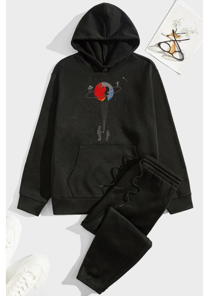 Unisex Evren Temalı Baskılı Eşofman Takımı