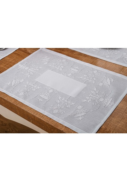 Ayda Jakar Polyester Kumaş Bej Amerikan Servis 33,5X46 cm Gri 4 AD.-1386