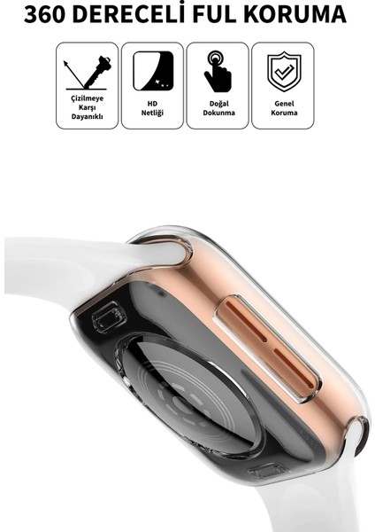 Deilmi Apple Watch Şeffaf 1 2 3 38 Mm Uyumlu 360 Tam Koruma Silikon Akıllı Saat Ekran Koruyucu