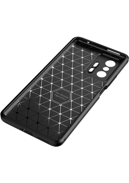 Case 4U Xiaomi Mi 11T 5G Kılıf Rugged Armor Karbon Desenli Lüx Negro Silikon Arka Kapak Siyah