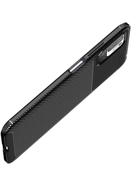 Xiaomi Redmi Note 10 5G Kılıf Rugged Armor Karbon Desenli Lüx Negro Silikon Arka Kapak Kahverengi