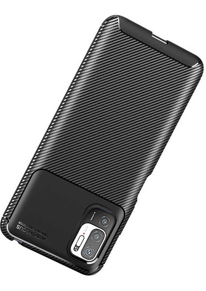 Xiaomi Redmi Note 10 5G Kılıf Rugged Armor Karbon Desenli Lüx Negro Silikon Arka Kapak Lacivert