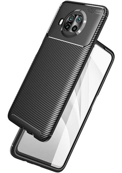 Xiaomi Redmi Note 9 5G Kılıf Rugged Armor Karbon Desenli Lüx Negro Silikon Arka Kapak Siyah