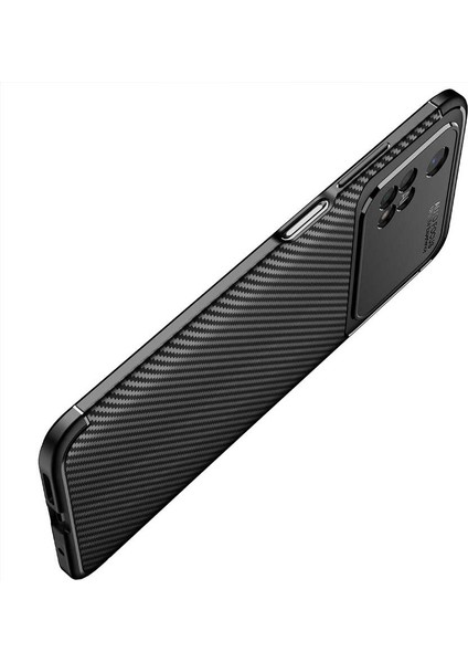 Xiaomi Poco M4 Pro 4G Kılıf Rugged Armor Karbon Desenli Lüx Negro Silikon Arka Kapak Lacivert