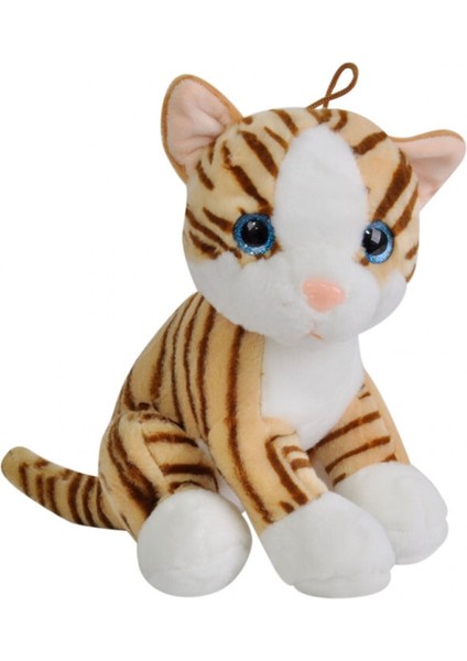 Peluş Kedi Oyuncak 25 cm Kahverengi Çizgili Kedi Oyuncak 1164