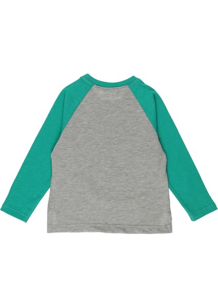 Erkek Bebek Bisiklet Yaka Yırtmaç Detaylı T-Shirt