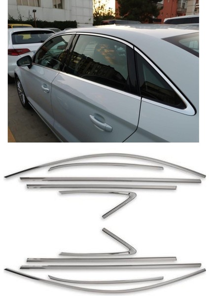 Alminox Oto Audı A3 2012 Sd Cam Çerçevesi 12 Prç. P.çelik fiyatları