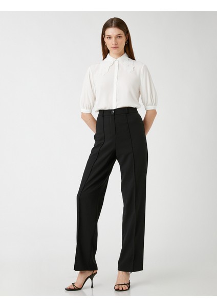 Dantel Yaka Gömlek Yarım Balon Kollu fiyatları