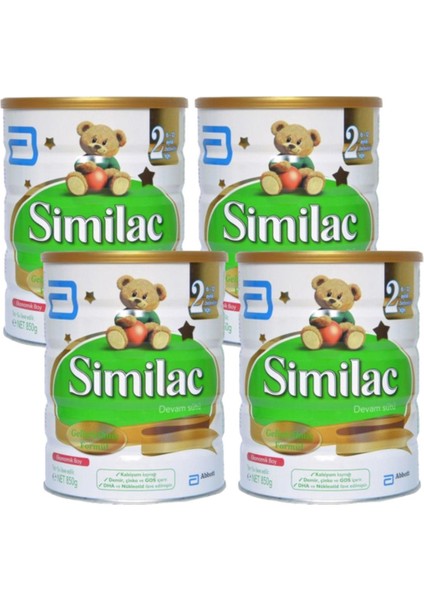 2 Devam Sütü 850 gr 4 Lü Paket