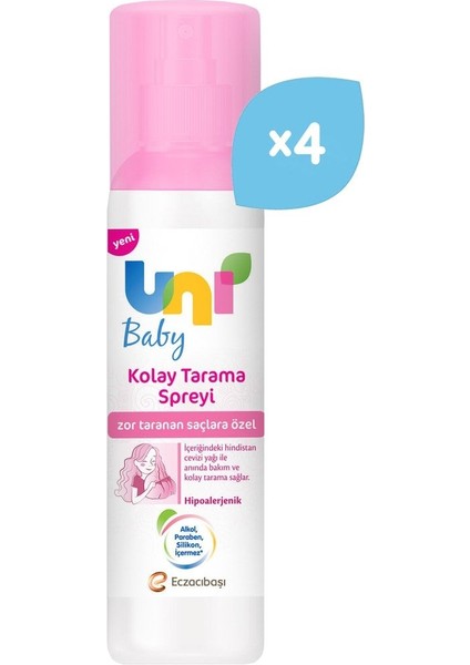 Uni Baby Kolay Tarama Spreyi 200ML 4'lü Set