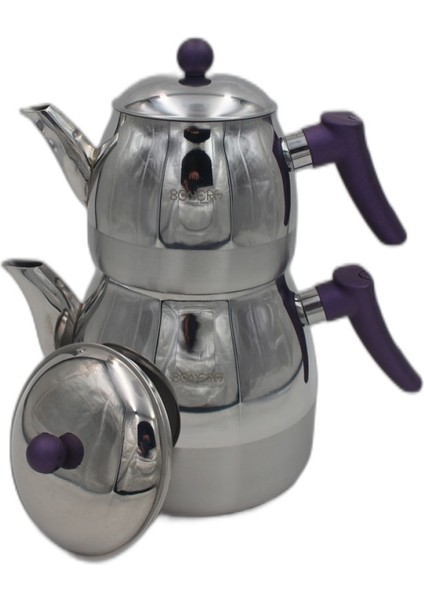 Bonera Sultana Jumbo Boy Çaydanlık Bakalit Kulp Mor-76