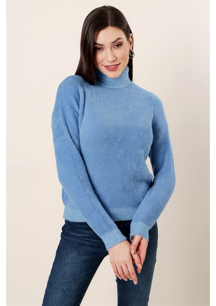 Balıkçı Yaka Yumoş Kazak Indigo modelleri