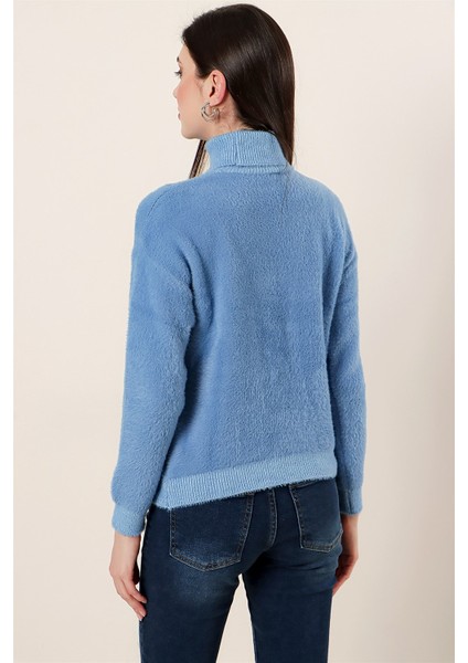 Balıkçı Yaka Yumoş Kazak Indigo indirimleri