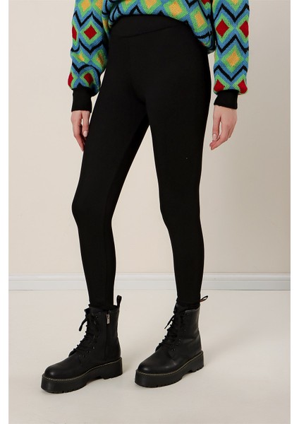 Yüksek Bel Içi Şardonlu En Boy Likralı Toparlayıcı Tayt Siyah fırsatları