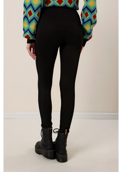 Yüksek Bel Içi Şardonlu En Boy Likralı Toparlayıcı Tayt Siyah indirimleri